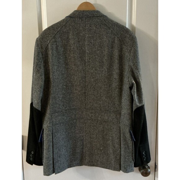 Operations NYC Men's Tweed Wool Blend Blazer 44R Gray Sport‎ Coat Elbow Patches - Picture 3 of 13